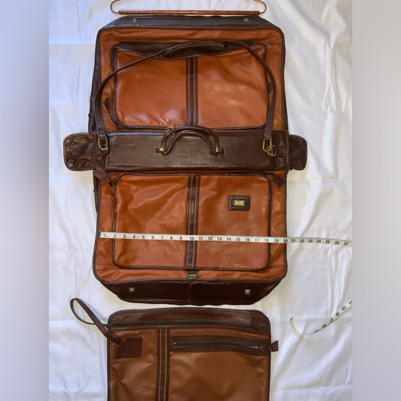 LAND Vintage Leather Garment Bag Luggage +small case - Picture 12 of 17